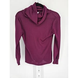 Vintage Mr. K Womens Sz M Turtleneck Sweater Fitted Burgundy Merlot Ribbed